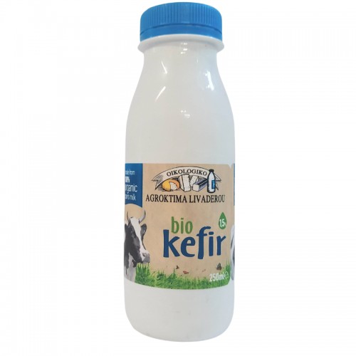 Βιολογικό κεφίρ Αγελαδινό 1,5% λιπαρά 250ml Αγρόκτημα Λιβαδερού
