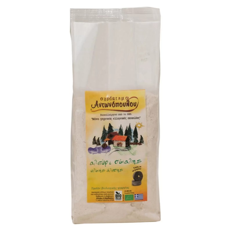Βιολογικό αλεύρι Σίκαλης ολικής άλεσης 500gr Αγρόκτημα Αντωνόπουλου
