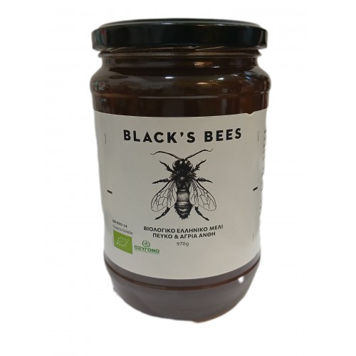 Βιολογικό ορεινό μέλι Πεύκου Σιθωνίας 970gr Black's bees    