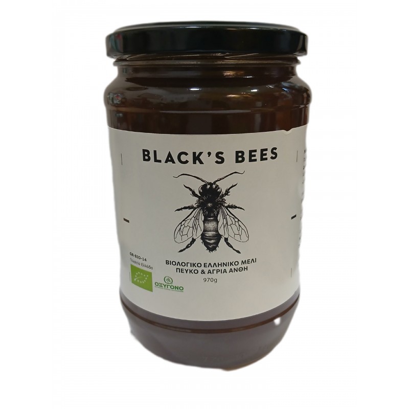 Βιολογικό ορεινό μέλι Πεύκου Σιθωνίας 970gr Black's bees    