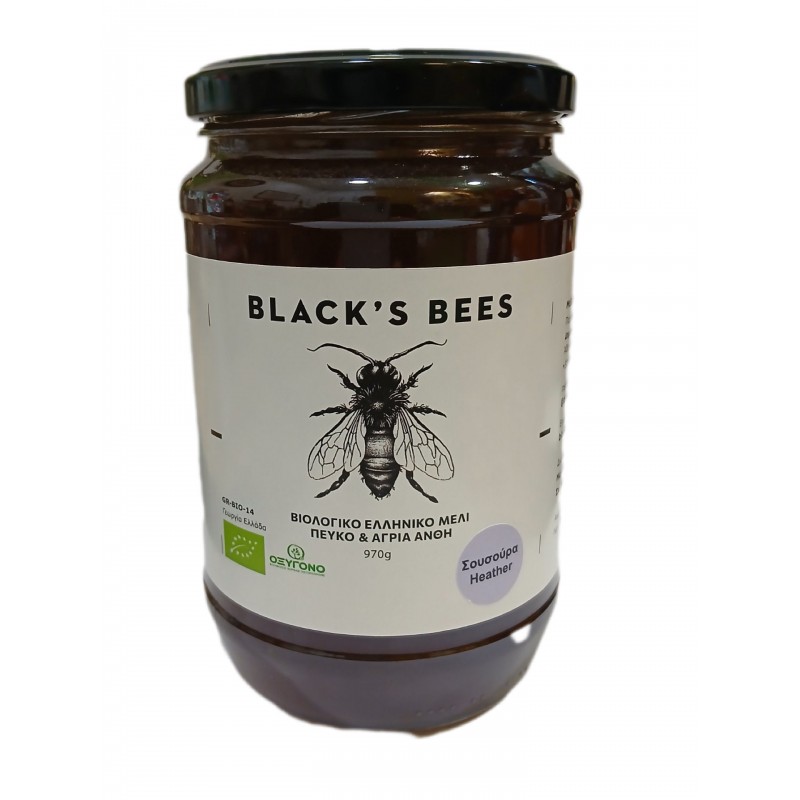 Βιολογικό μέλι Σουσουρας Σιθωνίας 970gr Black's bees