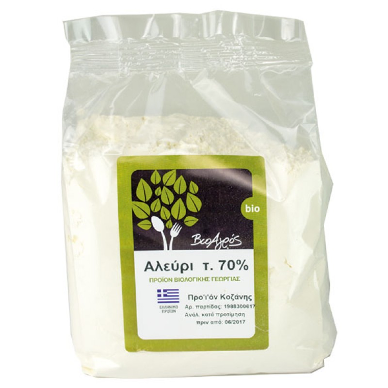 Βιολογικό αλεύρι λευκό τύπου 70%  από μαλακό σιτάρι Βιοαγρός 1kg