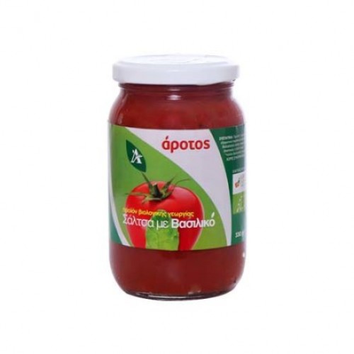 Βιολογική σάλτσα ντομάτας με Βασιλικό "Arotos" 330gr