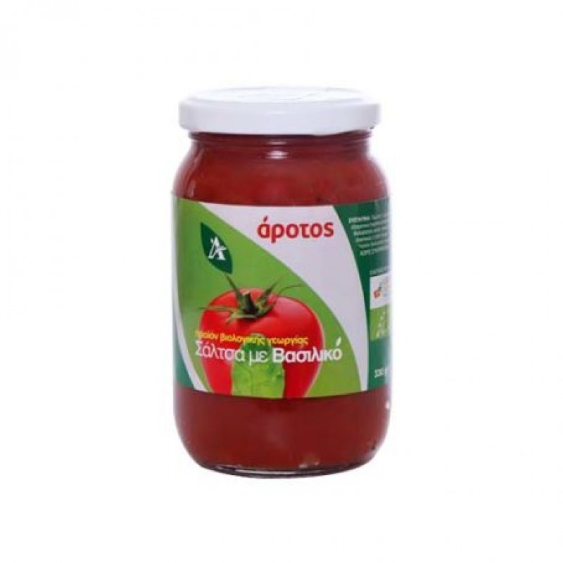 Βιολογική σάλτσα ντομάτας με Βασιλικό "Arotos" 330gr