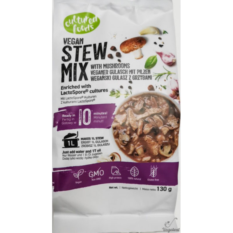 Βιολογική σούπα Stew mix με μανιτάρια vegan χωρίς γλουτένη "Cultured Food" 130gr