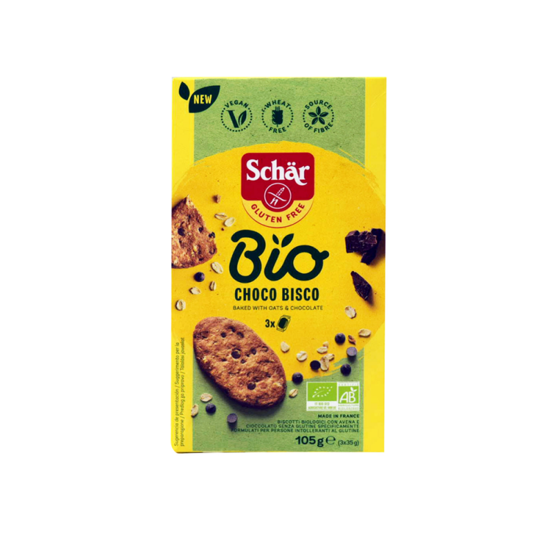 Βιολογικά μπισκότα βρώμης με μαύρη σοκολάτα vegan "Schar" 150gr