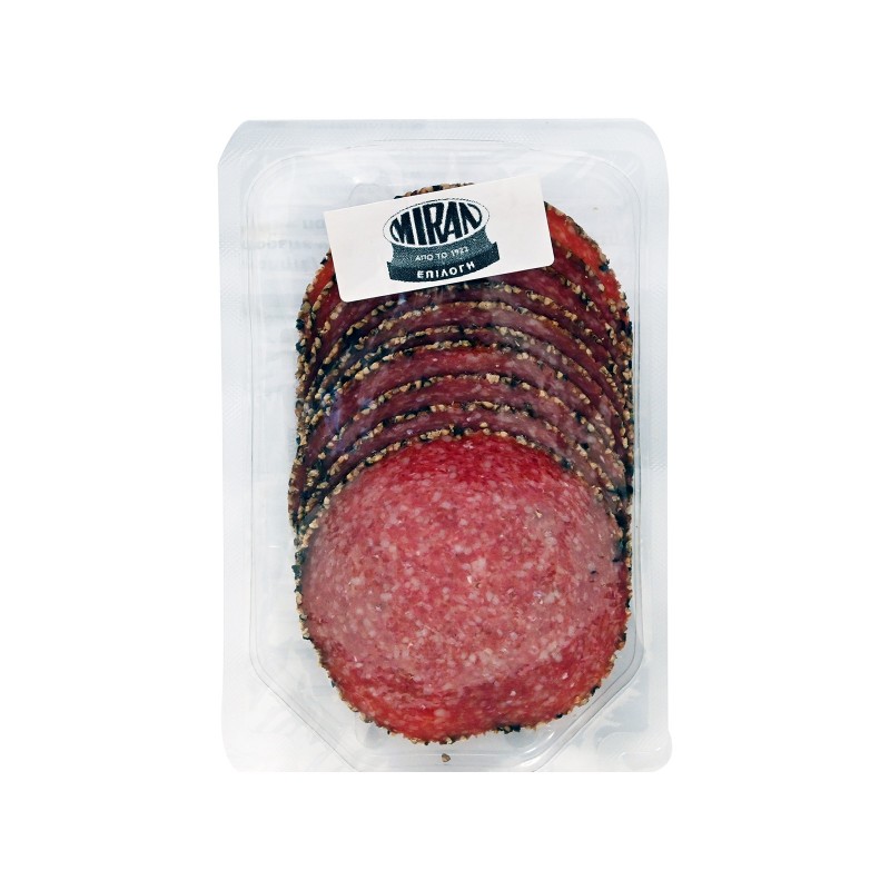 Σαλάμι Αέρος με μαύρο πιπέρι φέτες "MIRAN" 100gr