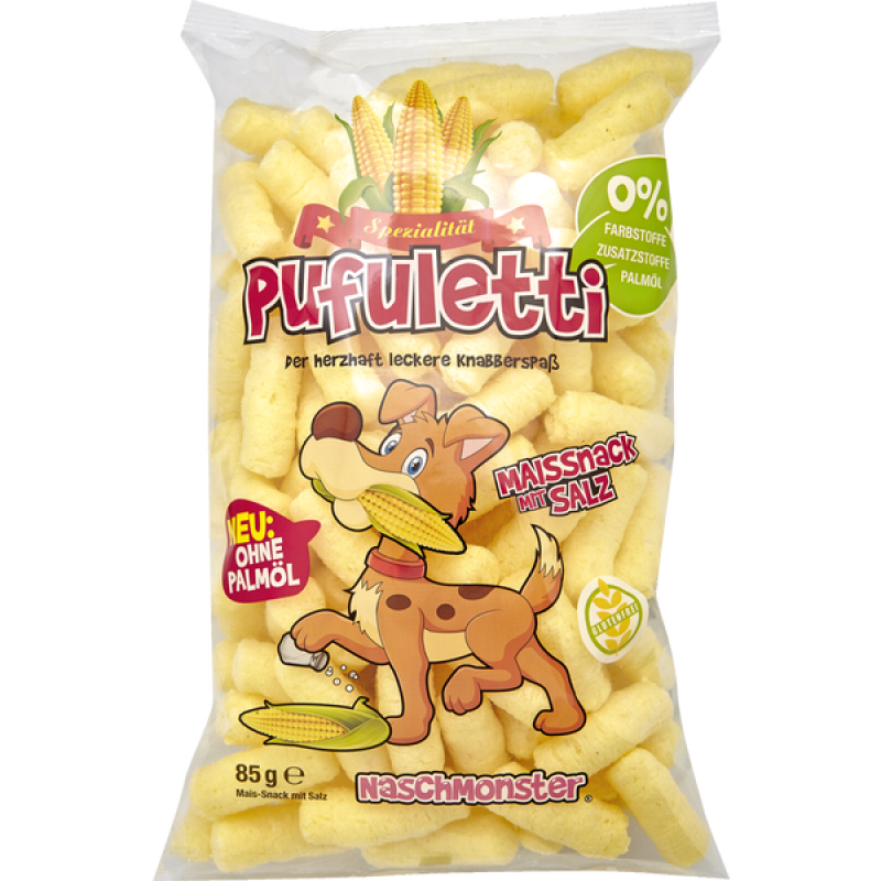 Βιολογικά γαριδάκια Καλαμποκιού vegan χωρίς γλουτένη "Pufuletti" 85gr